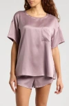 Lunya Washable Silk Tee Short Pajamas In Frosted Crocus