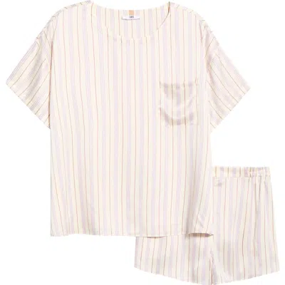 Lunya Washable Silk Tee Short Pajamas In Neutral