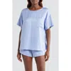 Lunya Washable Silk Tee Short Pajamas In Periwinkle Eve