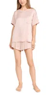 Lunya Washable Silk Short Pajamas In Delicate Pink