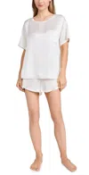 Lunya Washable Silk Tee Set In Tranquil White