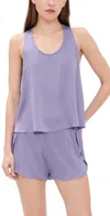 Lunya Washable Silk Tulip Back Pajama Set Morning Wisteria In Blue