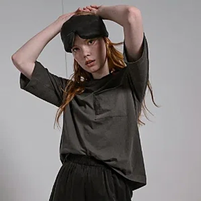 Lunya Weighted Silk Sleep Mask In Immersed Black