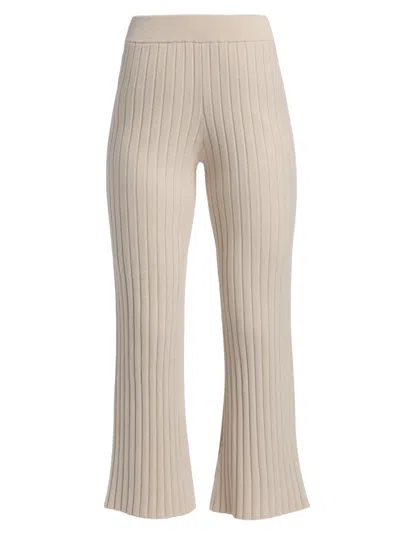 Lunya Women's Cottonsilk Ribbed Crop Pants In Calm Tan