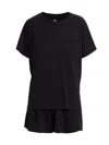 Lunya Washable Silk Short Pajamas In Black