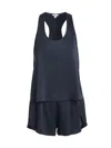 Lunya Women's Silk Tulip-back Pajama Set In Deep Blue
