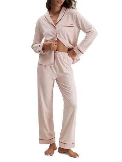 Lunya Women's Slumberknit Piped Pajamas In Pink