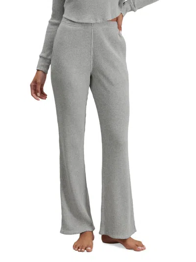 Lunya Wafflesoft Wide Leg Pants Moonlit Grey Heather In Gray