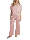 Lunya Women's Washable Silk High-rise Pants 2-piece Pajama Set In Frosted Rose