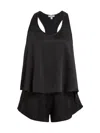 Lunya Women's Silk Tulip-back Pajama Set In Immersed Black