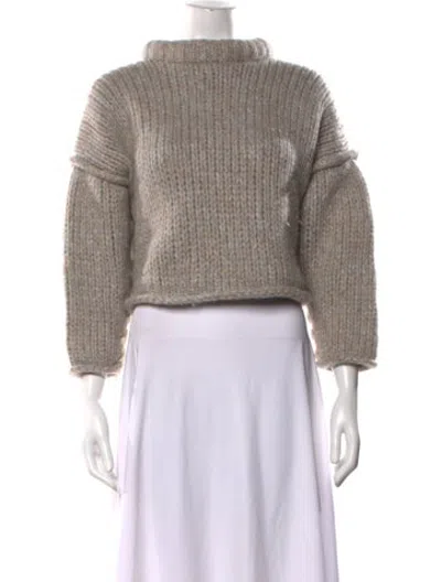 Pre-owned Lunya Wool Mock Neck Sweater In Neutrals