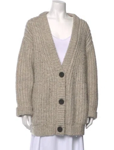 Pre-owned Lunya Wool Open Front Sweater In Neutrals