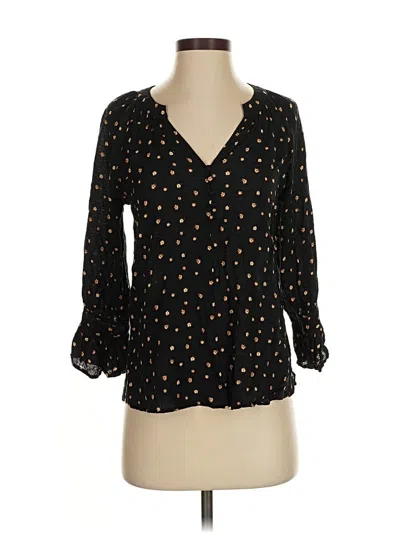 Pre-owned Luq 3/4 Sleeve Blouse In Black