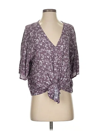 Pre-owned Luq 3/4 Sleeve Blouse In Purple