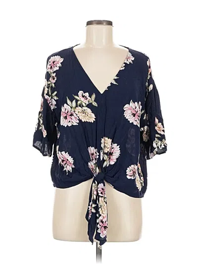 Pre-owned Luq Short Sleeve Blouse In Blue