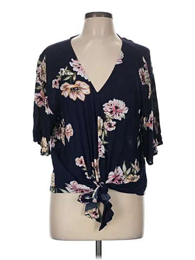 Pre-owned Luq Short Sleeve Blouse In Blue