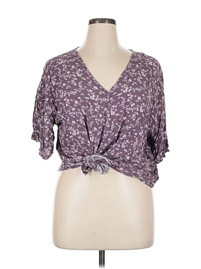 Pre-owned Luq Short Sleeve Blouse In Purple