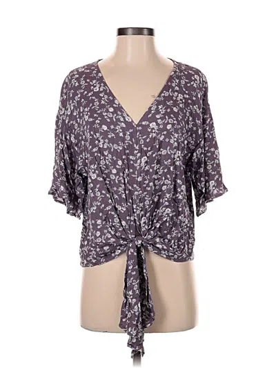 Pre-owned Luq Short Sleeve Blouse In Purple