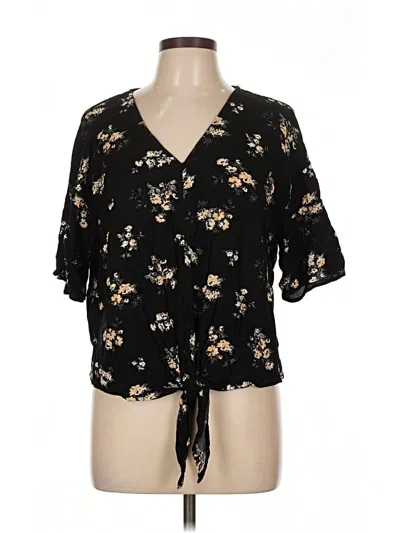 Pre-owned Luq Short Sleeve Henley Shirt In Black