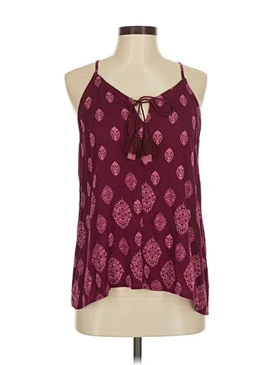 Pre-owned Luq Sleeveless Blouse In Burgundy