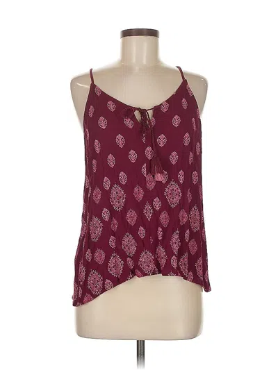 Pre-owned Luq Tank Top Burgundy Halter Neckline Tops