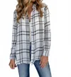 Lure Boutique Take It Easy Lightweight Plaid Shirt In Off White