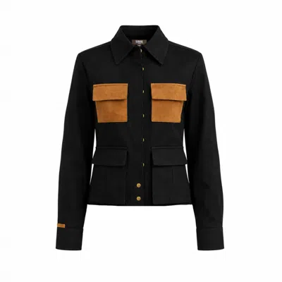 Luroq London Women's Black / Brown Structured Utility Shirt In Multi