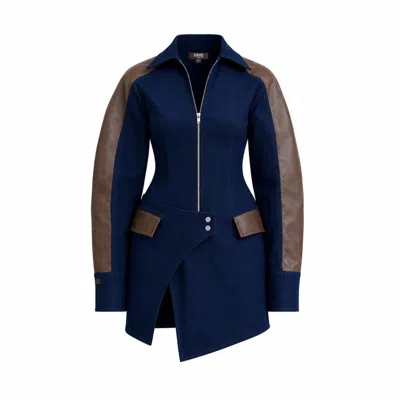 Luroq London Women's Blue / Brown Architectural Zip Mini In Multi