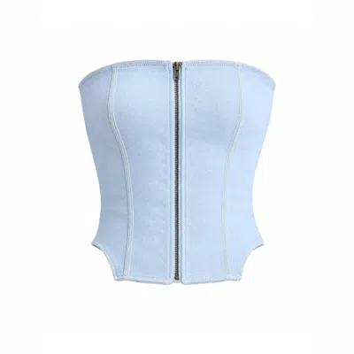 Luroq London Women's Blue Contour Denim Bustier