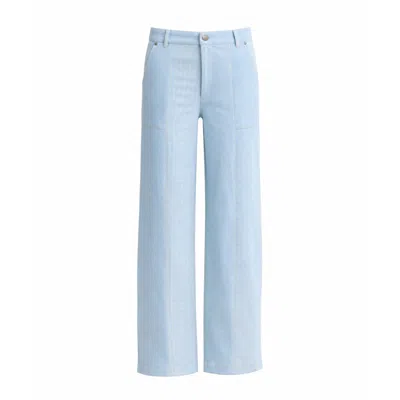 Luroq London Women's Blue Panelled Denim Trousers