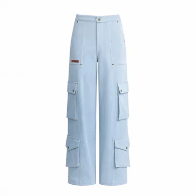 Luroq London Women's Blue Wide Utility Trousers