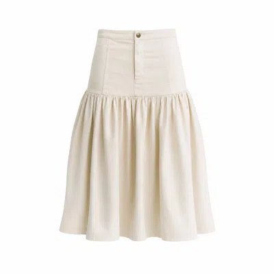Luroq London Women's Neutrals Structured Flow Skirt