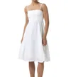 Lusana Andee Linen Dress In White In White
