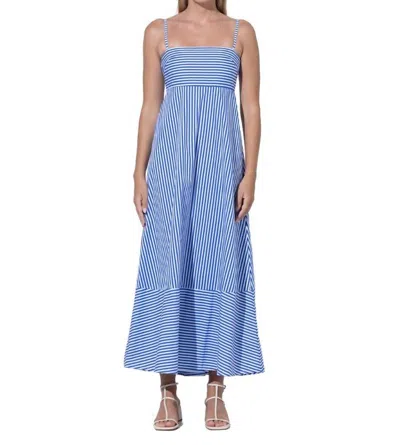 Lusana Anita Poplin Maxi Dress In Lapis