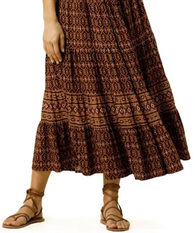 Lusana Bella Maxi Skirt In Copper In Brown