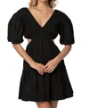 Lusana Brooke Mini Dress In Black In Black