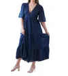 Lusana Brooklyn Dress In Navy In Blue