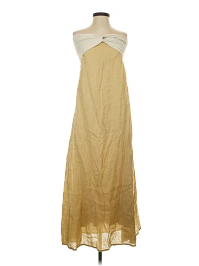 Pre-owned Lusana Casual Dress In Gold
