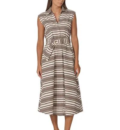 Lusana Chloe Poplin Dress In Beachmark Stripe In Multi