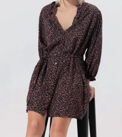 Lusana Desi Mini Dress In Milos Oak In Multi