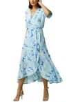 Lusana Elora Wrap Dress In Blue Multi In Blue