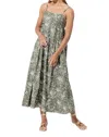 Lusana Empire Poplin Midi Dress In Neve In Multi
