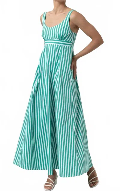 Lusana Georgia Poplin Dress In Green