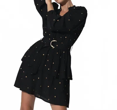 Lusana Ilza Dress In Black & Gold