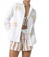 Lusana Jayce Embroidered Poplin Shirt In White In White