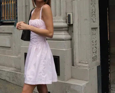 Lusana Jordin Poplin Mini Dress In Petal Pink In Purple