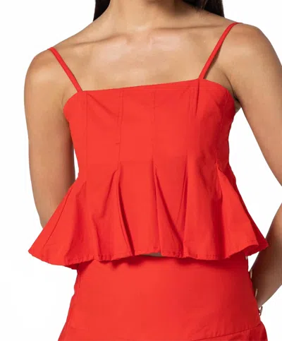 Lusana Karla Top In Crimson In Red