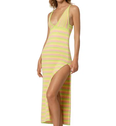 Lusana Mariah Dress In Citron In Orange