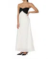 Lusana Melody Linen Maxi Dress In White Black In White
