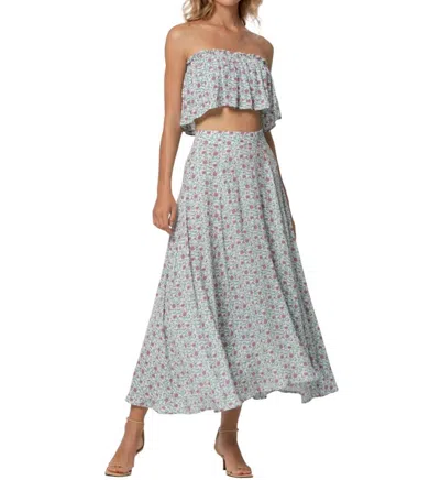 Lusana Naomi Floral Skirt In Ren In Gray